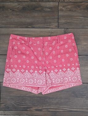 Ann Taylor Factory Floral Border Cotton Shorts size 12
